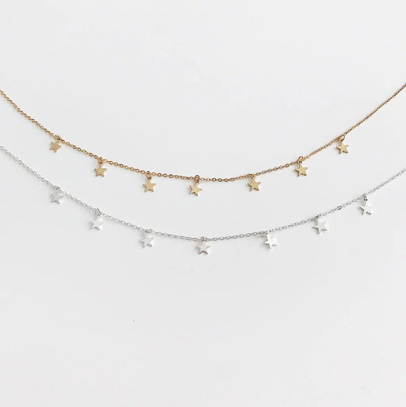 Fashion Simple Versatile Alloy Fivepointed Star Pendant Necklace With Ball Chain Electroplated Accessories