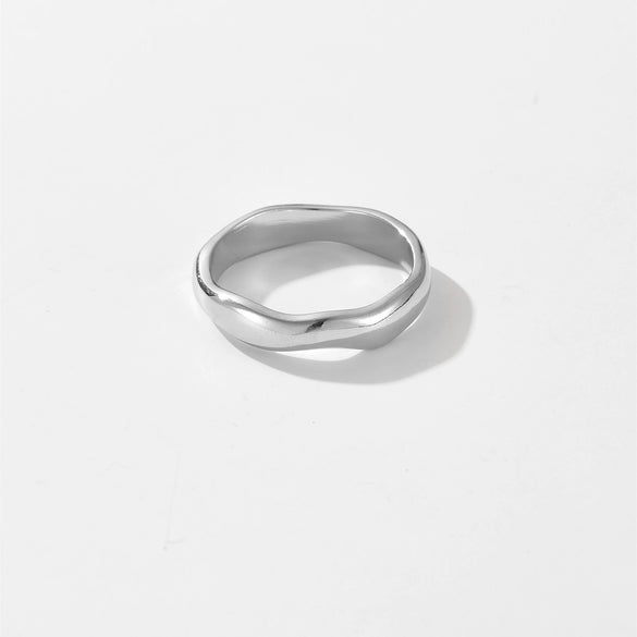 Fashion Simple Versatile Ring Copper Geometric Design Electroplated Jewelry