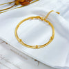 Fashion Simple Versatile Stacked Doublelayer Chain Round Beaded Titanium Steel Goldplated Geometric Anklet For Women