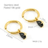 Fashion Simple Water Drop Zircon Inlaid 316L Stainless Steel 18K Gold Plated Light Luxury Niche Elegant Women's Earrings