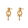 Fashion Simple Women's Jewelry Stainless Steel And Titanium Steel Geometric Earrings And Pendant Necklace With Electroplating