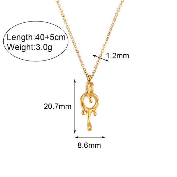 Fashion Simple Women's Jewelry Stainless Steel And Titanium Steel Geometric Earrings And Pendant Necklace With Electroplating