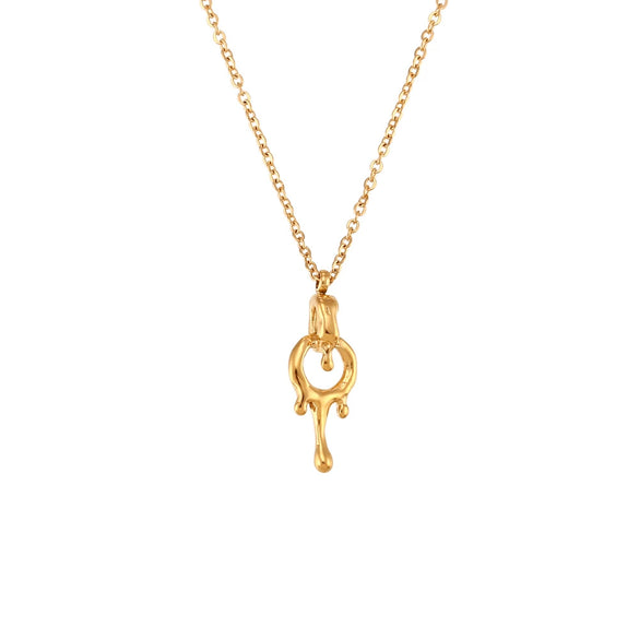 Fashion Simple Women's Jewelry Stainless Steel And Titanium Steel Geometric Earrings And Pendant Necklace With Electroplating