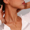 Fashion Simple Women's Jewelry Stainless Steel And Titanium Steel Geometric Earrings And Pendant Necklace With Electroplating