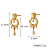 Fashion Simple Women's Jewelry Stainless Steel And Titanium Steel Geometric Earrings And Pendant Necklace With Electroplating