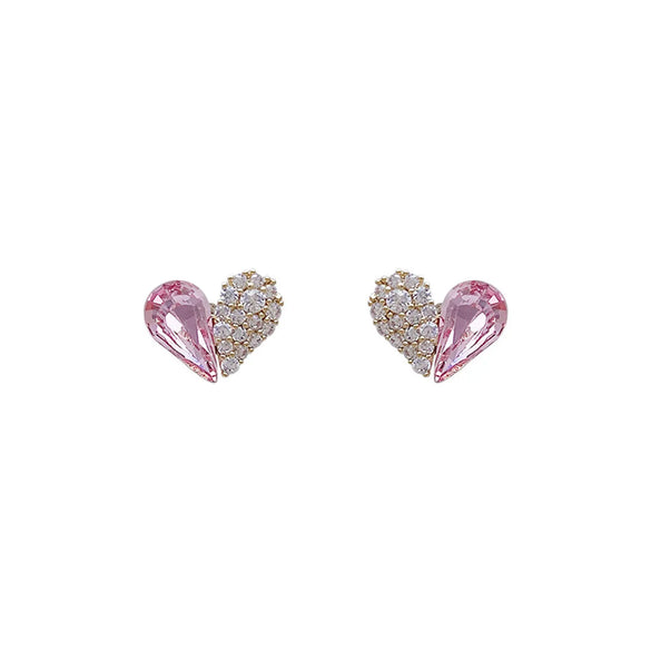 Fashion Small Crystal Diamond Heart Earrings Wholesale Gooddiy