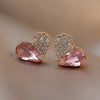 Fashion Small Crystal Diamond Heart Earrings Wholesale Gooddiy