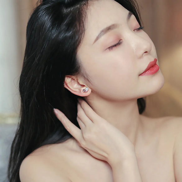 Fashion Small Crystal Diamond Heart Earrings Wholesale Gooddiy