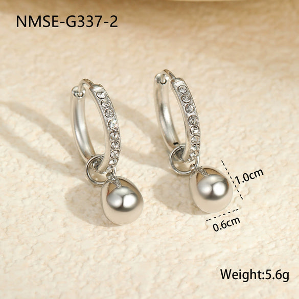 Fashion Small Geometric Stainless Steel 18K Gold Plated Women's Ear Jewelry