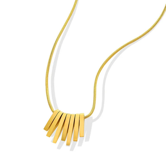 Wholesale Jewelry Fashion Geometric 304 Stainless Steel 18K Gold Plated Pendant Necklace
