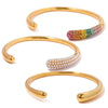 Fashion Smooth Opening Women's Bracelet In Stainless Steel With Geometric Design Electroplated