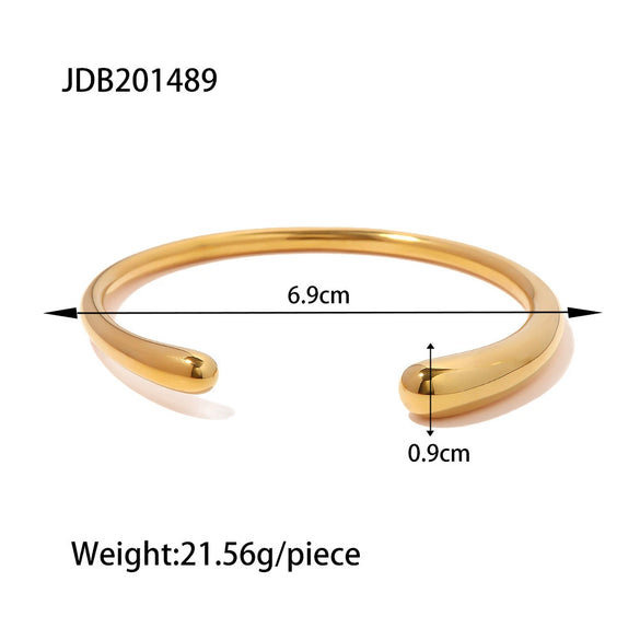 Fashion Smooth Opening Women's Bracelet In Stainless Steel With Geometric Design Electroplated