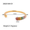 Fashion Smooth Opening Women's Bracelet In Stainless Steel With Geometric Design Electroplated