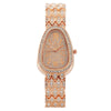 Fashion Snakeshaped Alloy Bracelet Women's Quartz Watch With Mineral Strengthened Glass Mirror And Printed Logo