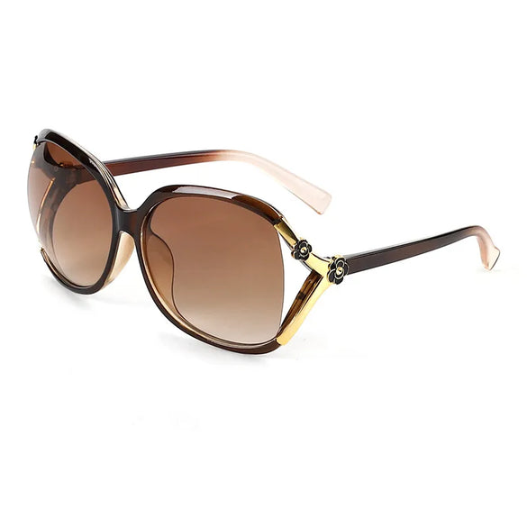 Fashion Solid Color Ac Oval Frame Full Frame Women'S Sunglasses