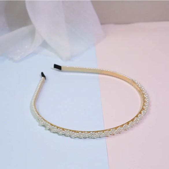 Fashion Solid Color Artificial Pearl Hair Band 1 Piece