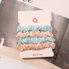 Fashion Solid Color Cloth Pleated Hair Tie 4 Pieces