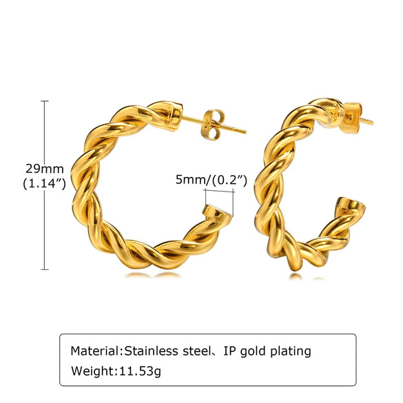 Fashion Solid Color Stainless Steel Earrings Plating Stainless Steel Earrings