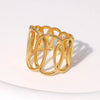 Fashion Solid Color Stainless Steel Open Ring 1 Piece