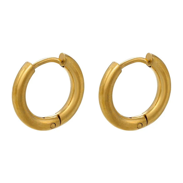 1 Pair Fashion Solid Color Polishing Copper Copper 18K Gold Plated Earrings
