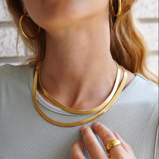 Fashion Solid Color Stainless Steel Chain Necklace