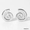 Fashion Spiral Texture Stainless Steel Earrings With Geometric Design And Electroplating Treatment For Women