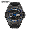 Fashion Sports Luminous Chronograph Electronic Watch Resin Strap Stainless Steel Clasp Plastic Mirror Round Dial