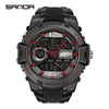 Fashion Sports Luminous Chronograph Electronic Watch Resin Strap Stainless Steel Clasp Plastic Mirror Round Dial