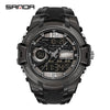 Fashion Sports Luminous Chronograph Electronic Watch Resin Strap Stainless Steel Clasp Plastic Mirror Round Dial