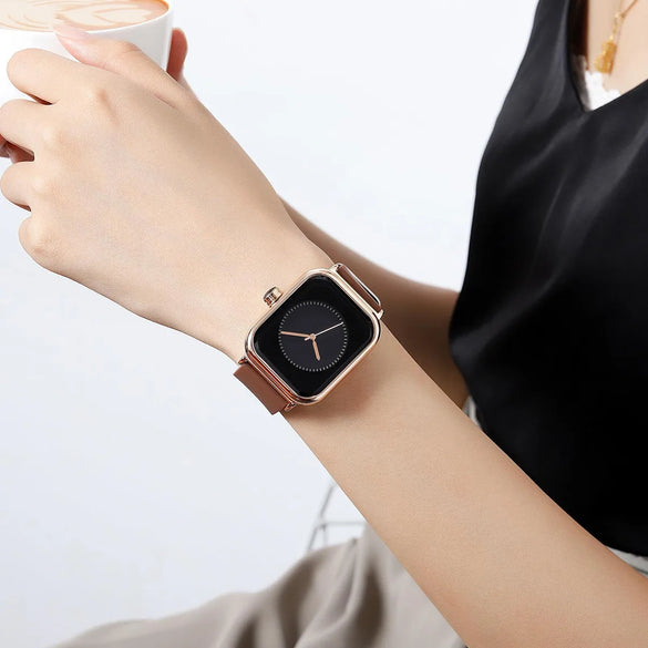 Fashion Square Buckle Quartz Women'S Watches