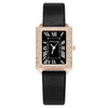 Fashion Square Diamondencrusted Women's Watch With Alloy Case Imitation Leather Strap And Metal Buckle