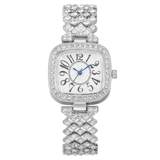 Fashion Square Metal Women's Watch Bracelet With Copper Clasp