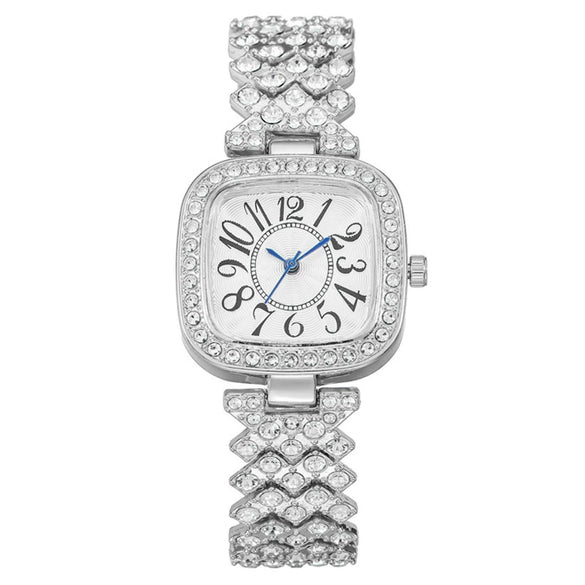 Fashion Square Metal Women's Watch Bracelet With Copper Clasp