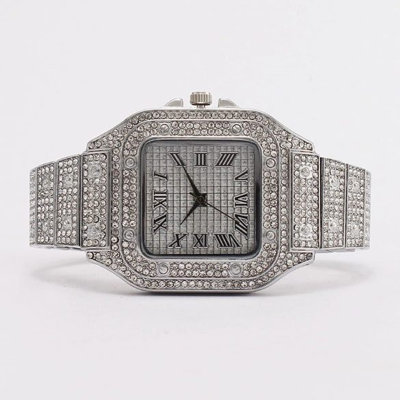 Fashion Square Metal Women's Watch With Roman Pattern