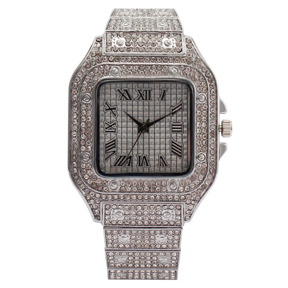 Fashion Square Metal Women's Watch With Roman Pattern