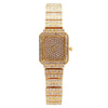 Fashion Square Women's Metal Bracelet Watch With Mineral Strengthened Glass Mirror And Copper Clasp