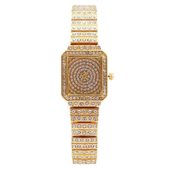 Fashion Square Women's Metal Bracelet Watch With Mineral Strengthened Glass Mirror And Copper Clasp