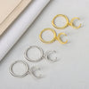 Fashion Stacked Crescent Moon Earrings In 925 Sterling Silver Simple Mixed Design For Women