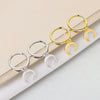 Fashion Stacked Crescent Moon Earrings In 925 Sterling Silver Simple Mixed Design For Women