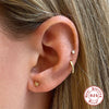 Fashion Stacked Women's Sterling Silver Earrings Three Piece Set With Stars And Devil's Eye Geometric Patterns Electroplated