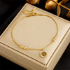 Fashion Stacking Style Stainless Steel Ladies Anklet With Love White Shell Tree Of Life Butterfly And Heart Shape Pendant