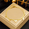 Fashion Stacking Style Stainless Steel Ladies Anklet With Love White Shell Tree Of Life Butterfly And Heart Shape Pendant