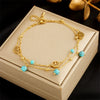 Fashion Stacking Style Stainless Steel Ladies Anklet With Love White Shell Tree Of Life Butterfly And Heart Shape Pendant