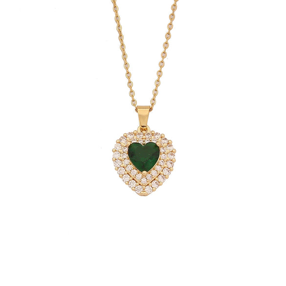 Fashion Stainless Steel And Copper Heart Pendant Jewelry