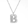 Fashion Stainless Steel And Titanium Steel Chubby Bubble Letter Necklace With Polishing Treatment And Cross Chain