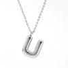 Fashion Stainless Steel And Titanium Steel Chubby Bubble Letter Necklace With Polishing Treatment And Cross Chain
