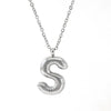 Fashion Stainless Steel And Titanium Steel Chubby Bubble Letter Necklace With Polishing Treatment And Cross Chain