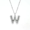Fashion Stainless Steel And Titanium Steel Chubby Bubble Letter Necklace With Polishing Treatment And Cross Chain