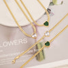 Fashion Stainless Steel And Titanium Steel Heart Shape Necklace With Electroplating For Women