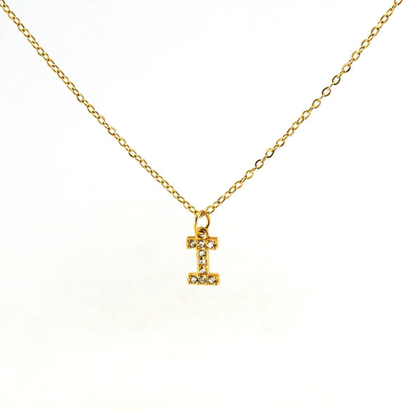 Fashion Stainless Steel And Titanium Steel Necklace With Diamond And Letter Pattern For Unisex